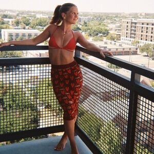 Heart Sheer Red Skirt